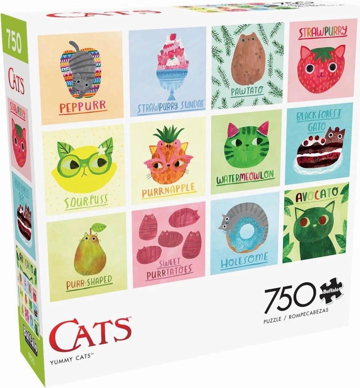 Buffalo Games - Planet Cats - Yummy Cats - 750 Piece Jigsaw Puzzle for Adults -Challenging Puzzle Perfect for Game Nights - Finished Size is 24.00 x 18.00