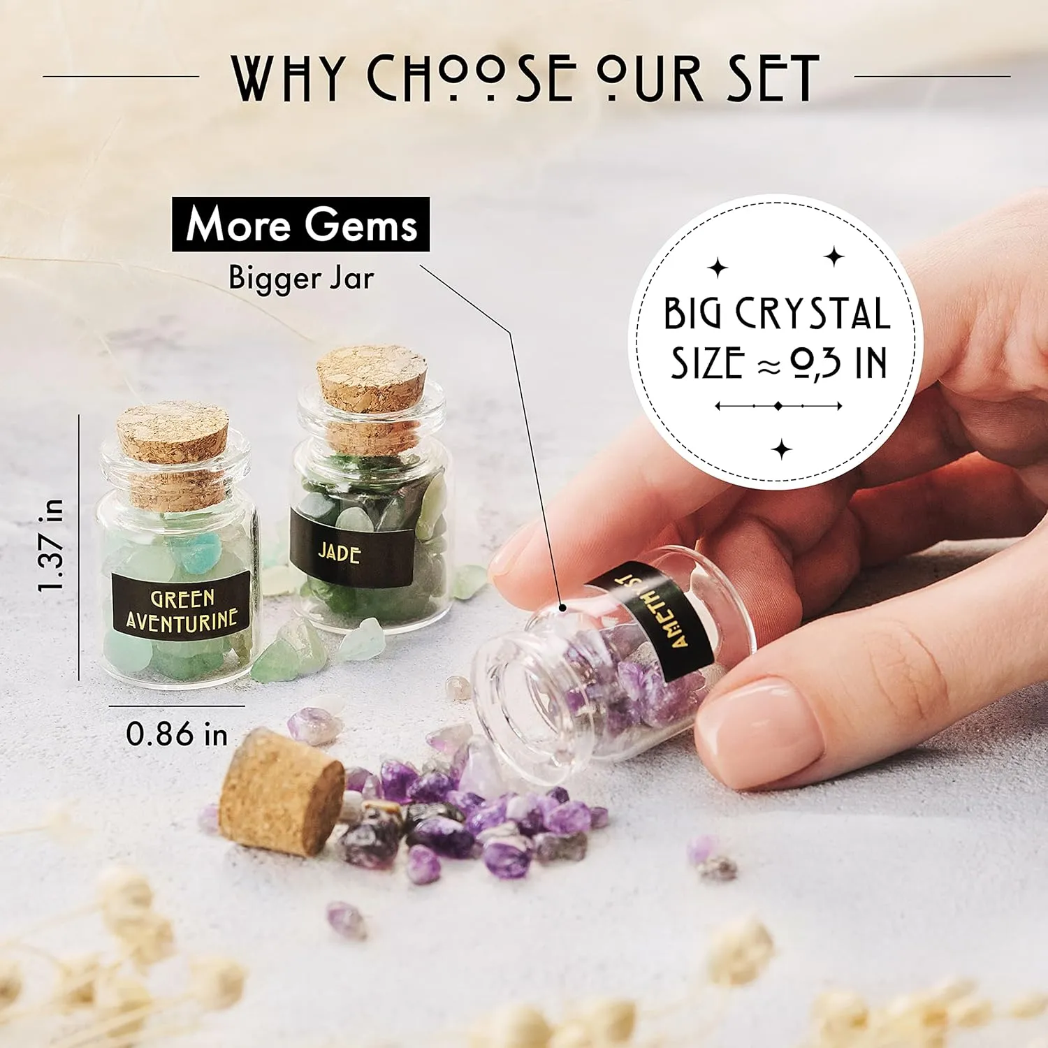 Bulk Crystals and Healing Stones 50 PCS - Real Mini Crystals for Spell Jars - Crystals for Witchcraft - Crystal Sets for Witchcraft Supplies - Real Crystal Witch Healing Crystals for Beginners Set