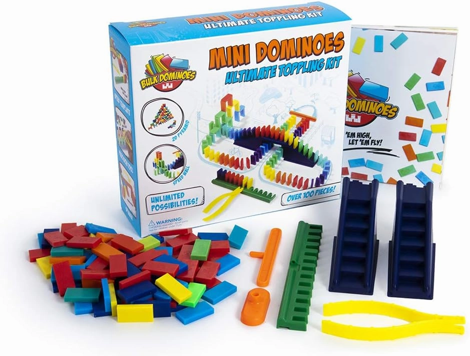 Bulk Dominoes Mini Domino Kit | Dominoes Set, STEM STEAM Small Toys, Family Games for Kids, Kids Toys and Games, Building, Toppling, Chain Reaction Sets (Starter)