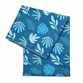 Bumkins Baby Splat Mat for Under High Chair, Babies Toddlers Eating Mess Mat, Waterproof Reusable Cloth for Arts and Crafts, Playtime Mat for Kids, Floors or Tables, Fabric 42inx42in, Blue Tropic