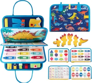 Busy Board for Toddler 1 2 3 4 Year Montessori Busy Book Sensory Learning Toys for Boys Girls Preschool Toys Birthday Idea Gift (Blue)