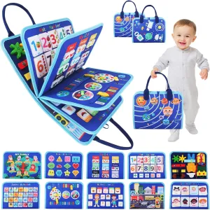 Busy Book Montessori Toy for Toddlers Preschool Learning,Busy Board Sensory Learning Educational Toys for Boys Girls Gifts,Activities for Fine Motor Skills,Travel Toys for Plane Car Trip