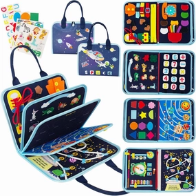 Busy Board Montessori Toys for Boy Girl Birthday Gifts, Busy Book Learning Sensory Easter Toys for Toddlers, Toddler Travel Autism Educational Activities Fine Motor Skills