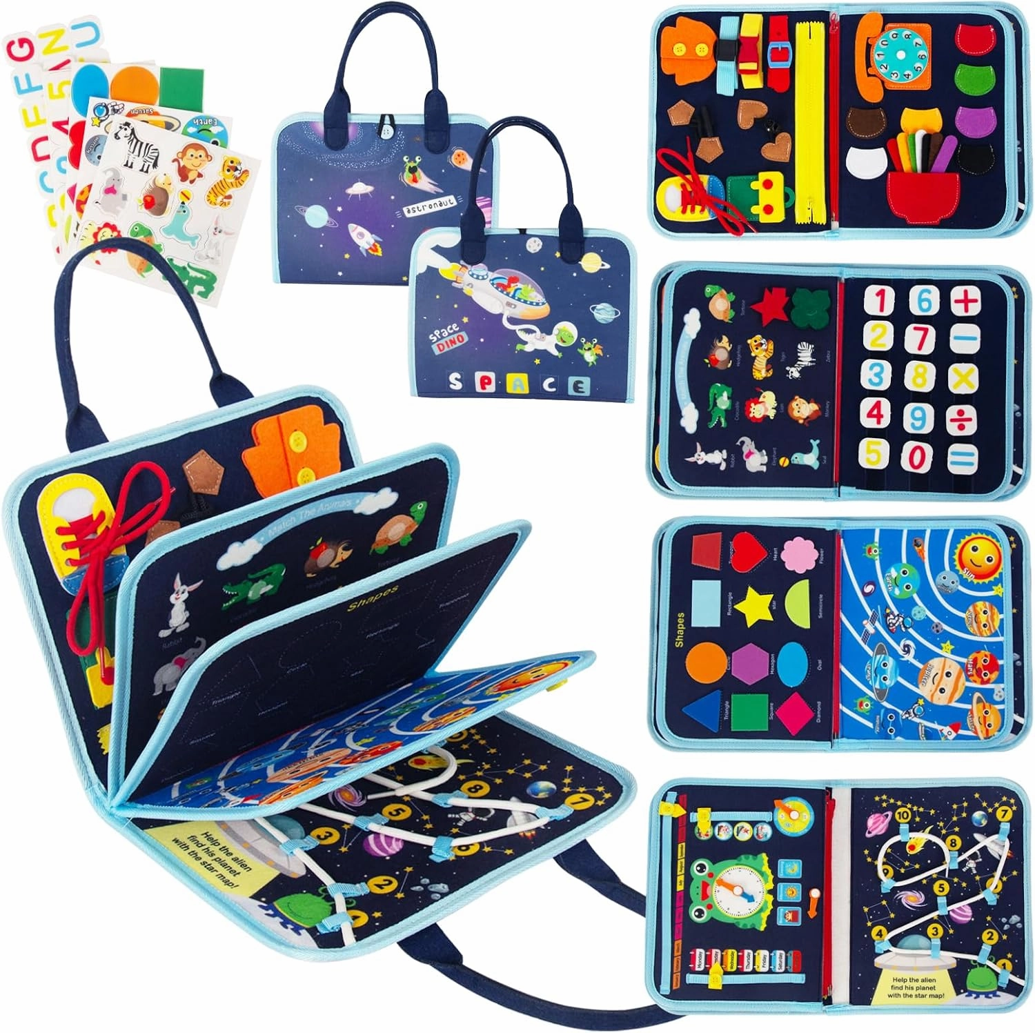 Busy Board Montessori Toys for Boy Girl Birthday Gifts, Busy Book Learning Sensory Easter Toys for Toddlers, Toddler Travel Autism Educational Activities Fine Motor Skills