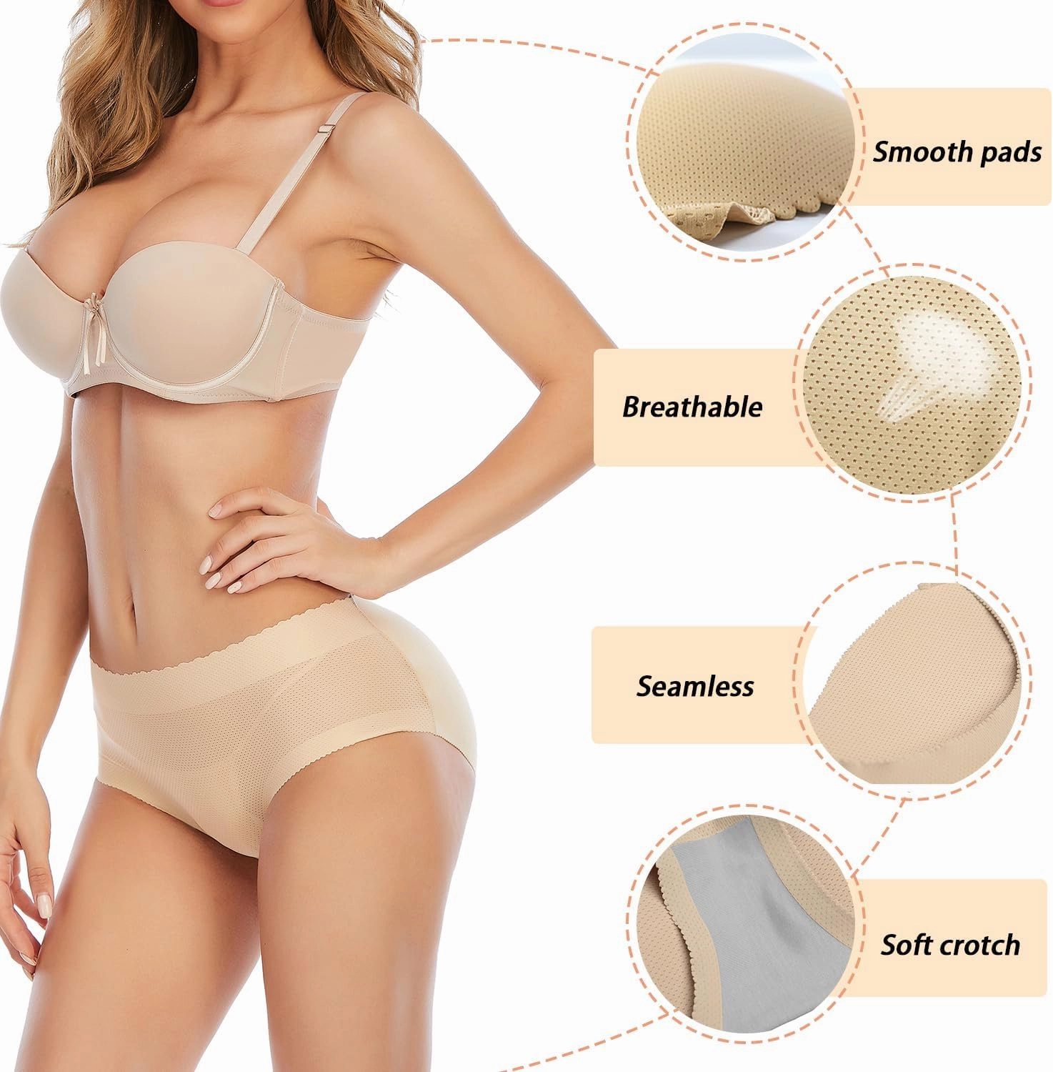 Butt Lifter Panties for Women Padded Underwear Seamless Booty Pads Enhancer Shapewear Butt Lifting Panty