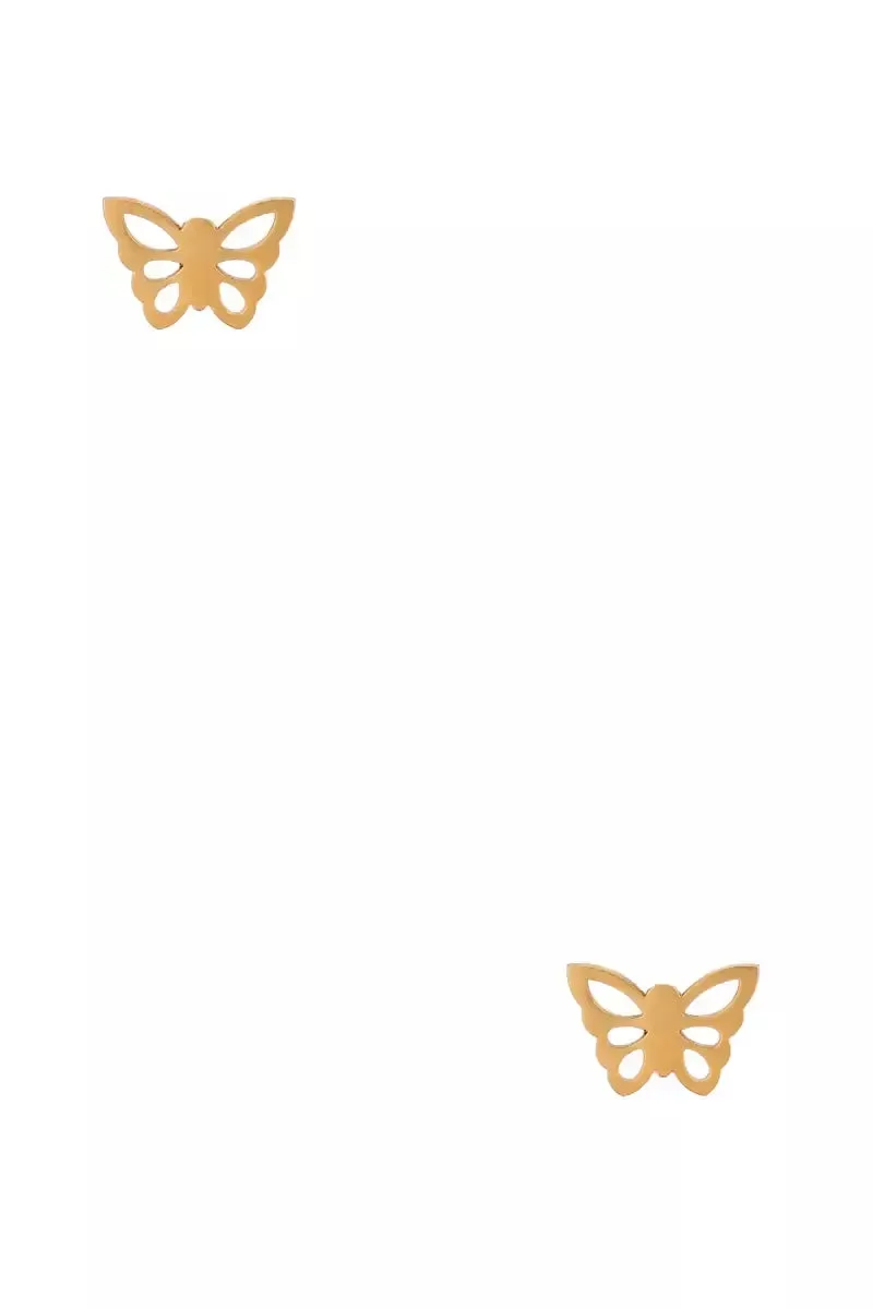 Butterfly Pendant Necklace & Earrings Set for Girls & Women - 1,Gold,10 Inch