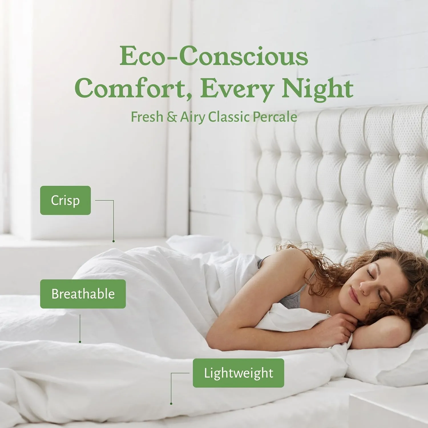 California Design Den Sheets Queen Size Bed Set - Soft 100% Organic Sheets with Deep Pockets, Crisp Percale, Breathable and Durable Bedding Set - Creamy Ivory