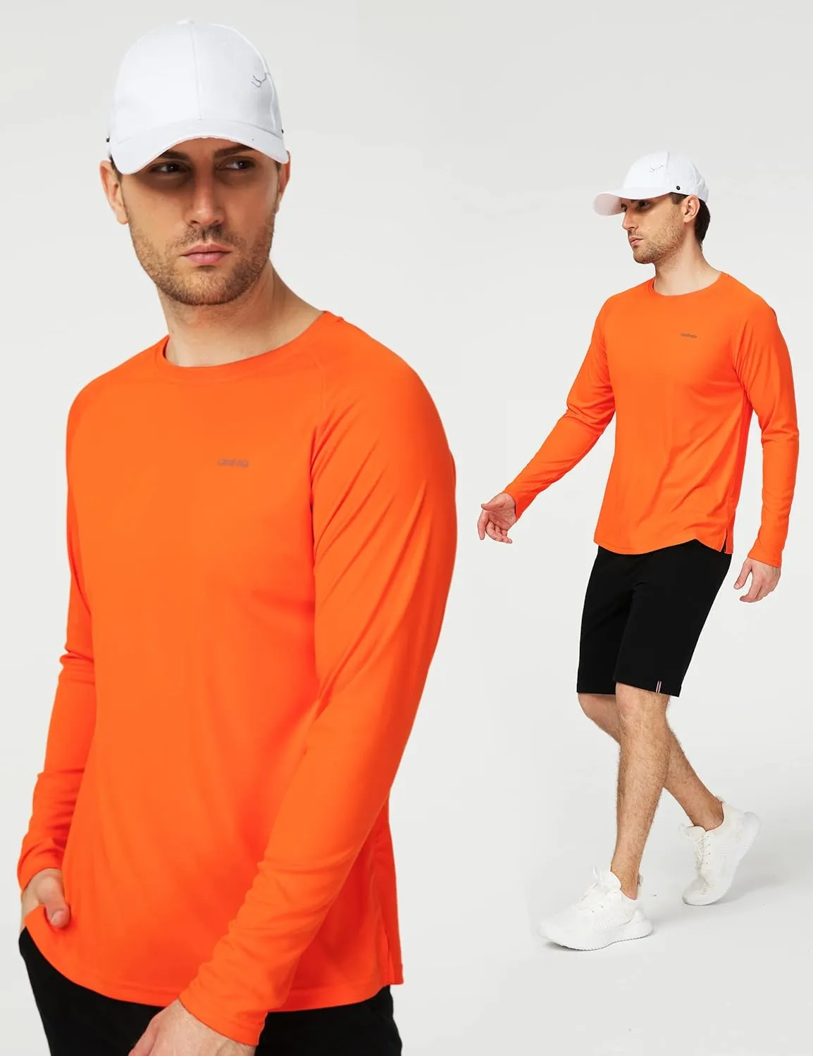 Camii Mia Mens Long Sleeve Sun Protection Shirts, Sun Shirts for Men UPF 50  SPF T-Shirts for Fishing, Running, Hiking