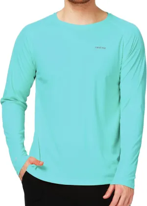 Camii Mia Mens Long Sleeve Sun Protection Shirts, Sun Shirts for Men UPF 50  SPF T-Shirts for Fishing, Running, Hiking