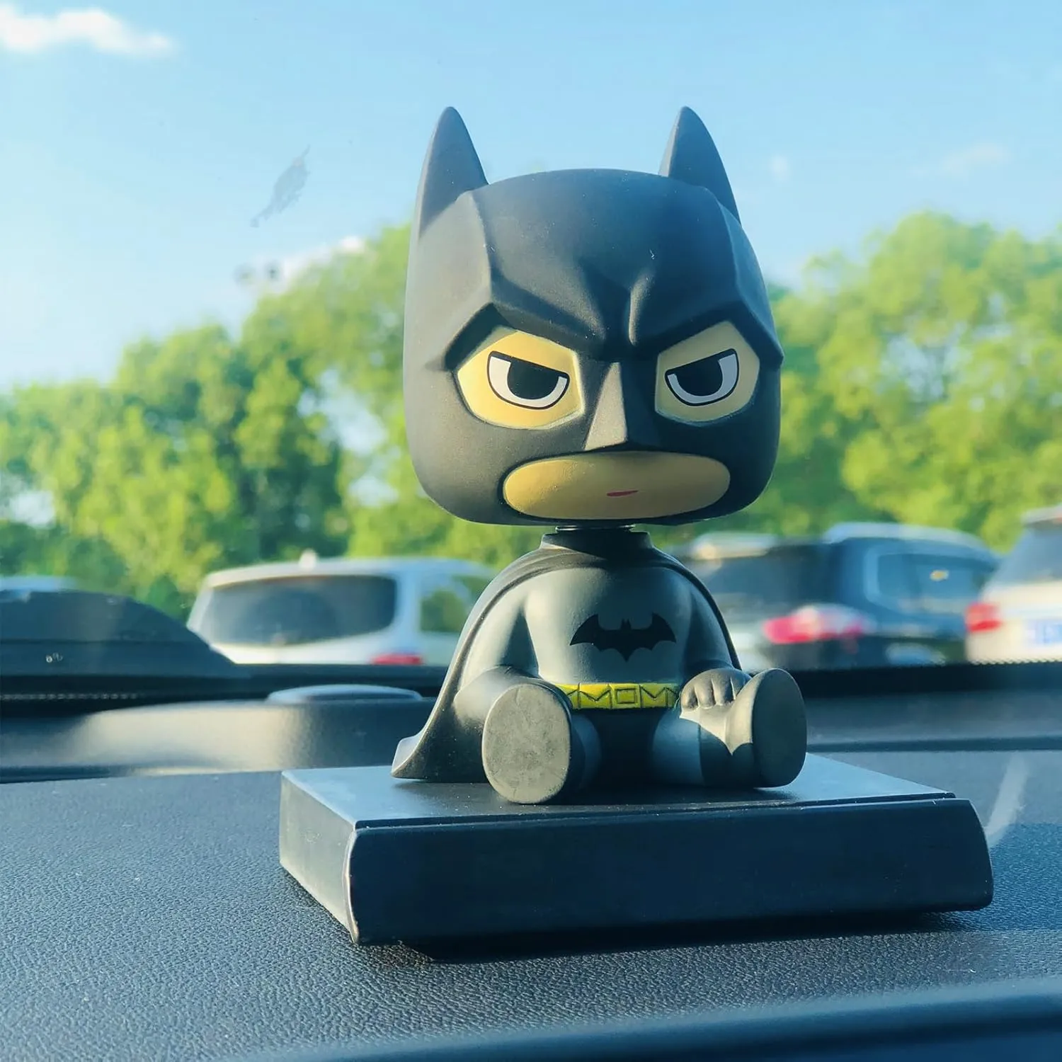 Car Dashboard Decorations Funny Bobbleheads Figures Anime Car Accessories Interior for Men Women Boys Bobble Head Car Dash Board Decor Black Home Desk Ornaments Charm with Phone Holder
