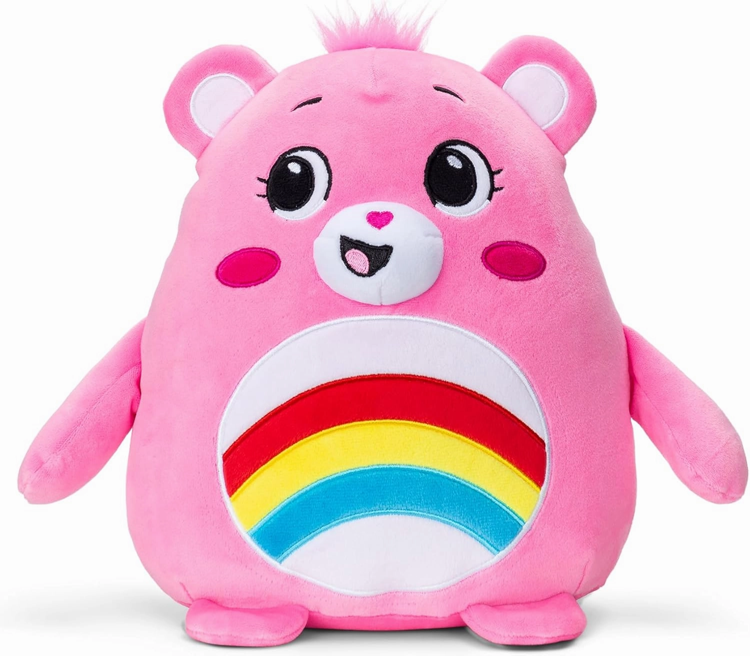 Care Bears Squishy 10" Plush Cheer Bear - Pink, Soft Huggable Squishy Material! – Good for Girls and Boys, Employees, Collectors, Ages 4 