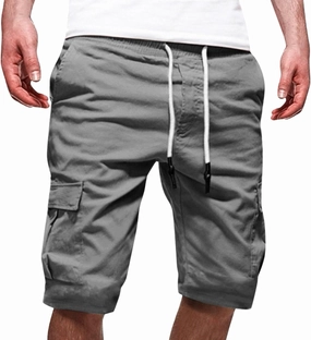 Cargo Shorts for Men Big and Tall Summer Casual Work Shorts Drawstring Elastic Waist Knee Length Bermuda Short 2025