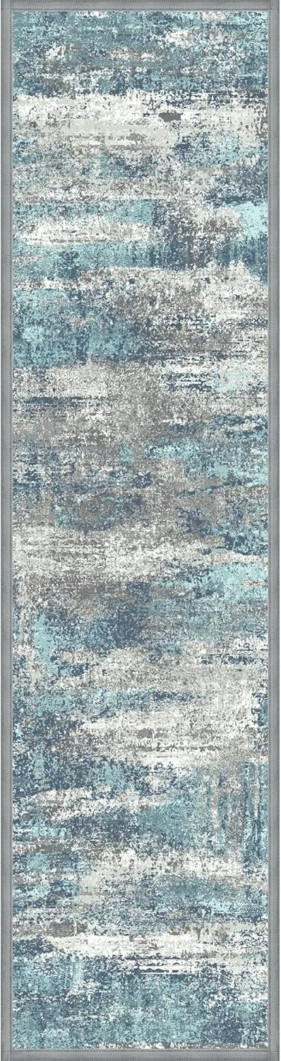 Carpet Stair Treads Non Slip 15PCS, 8" X 30" Edging Stair Runner for Wooden Steps Indoor, Resistant Stair Rugs with Reusable TPE Adhesive Backing, Residue Free Mat for Kids, Elders, Pets, Teal