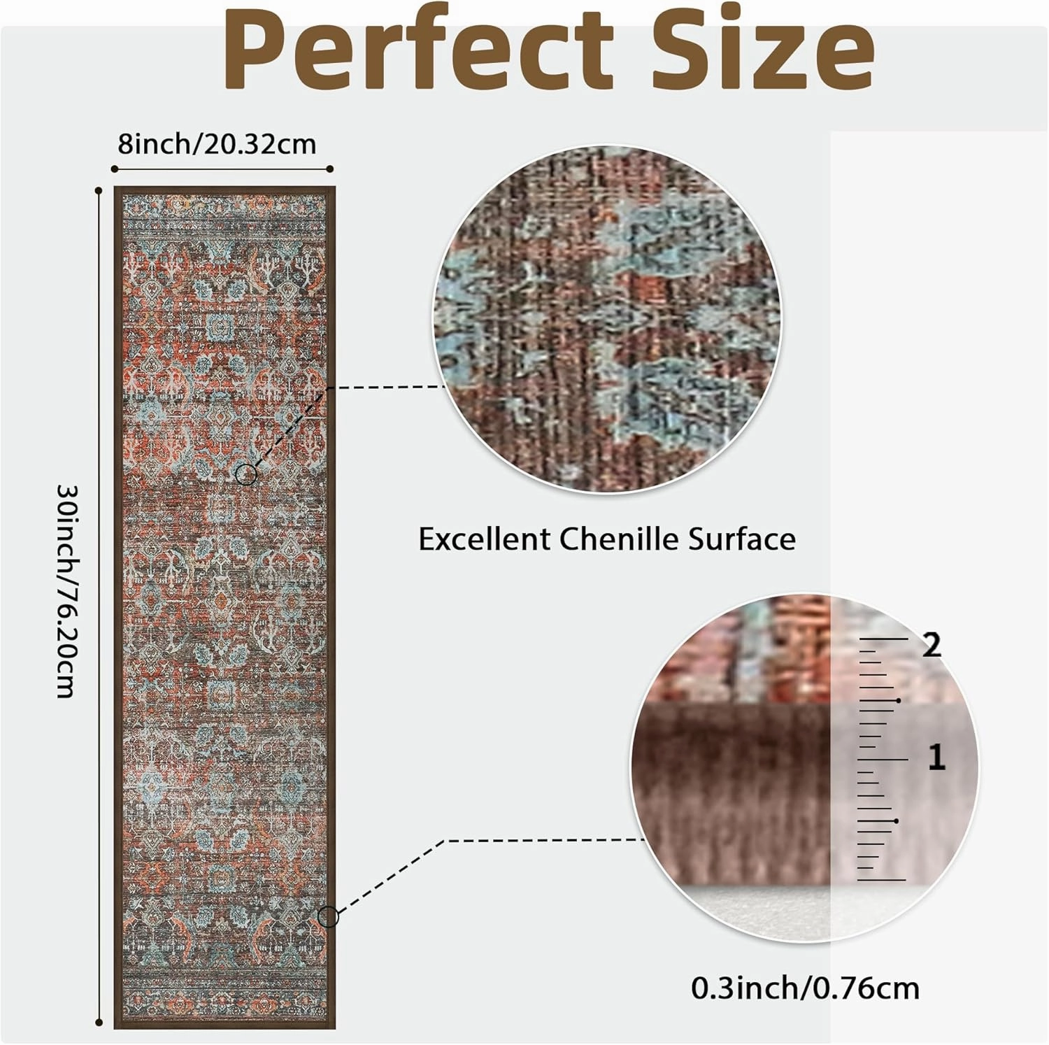Carpet Stair Treads Non Slip 15PCS, 8" X 30" Edging Stair Runner for Wooden Steps Indoor, Resistant Stair Rug with Reusable TPE Adhesive Backing, Residue Free Mat for Elders, Pets, Terracotta