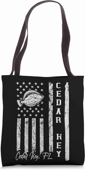 Cedar Key FL for Fluke Fishing Fishermen Tote Bag