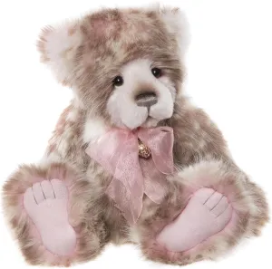 Charlie Bears 2024 Tiddlywinks Plumo Teddy Bear Pink Soft Plush with Bow Cute Detailed Paws Collectable