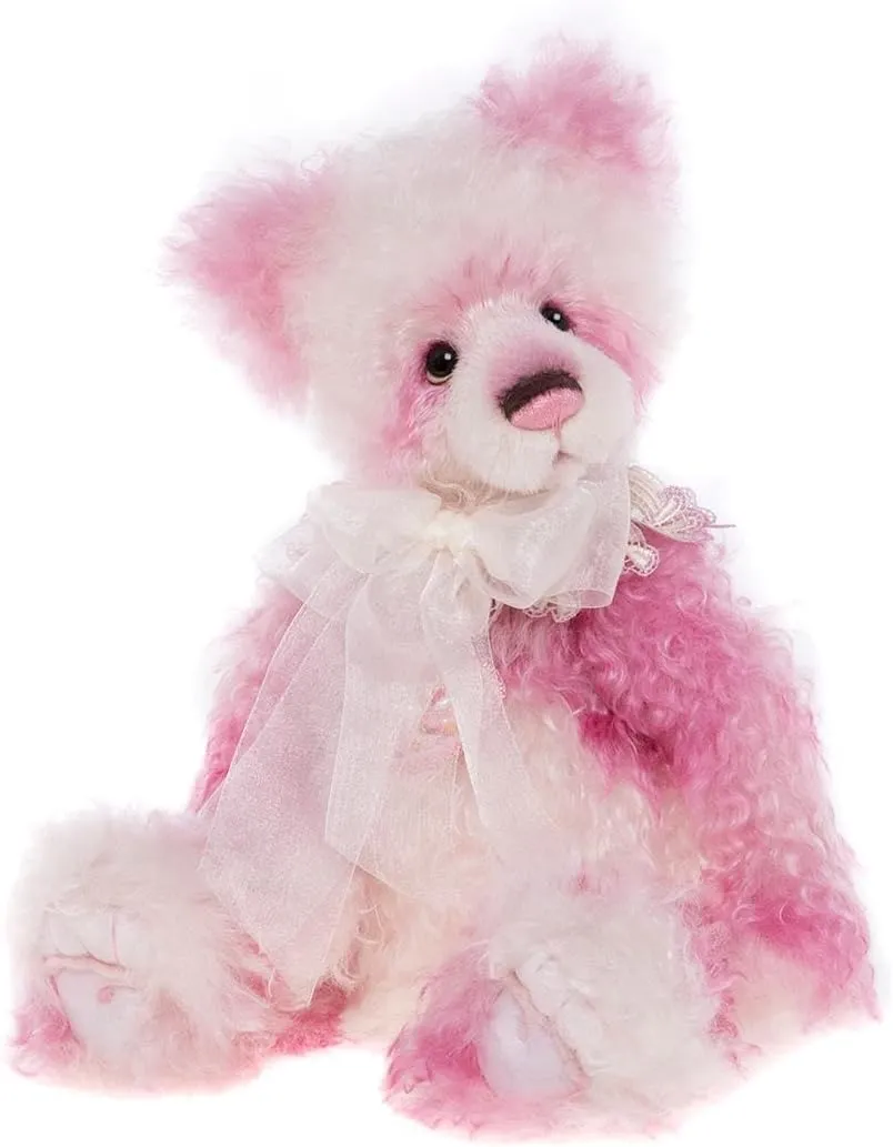 Charlie Bears – Burnett | 2023 Alpaca and Mohair Collectable Handmade Fully Jointed Teddy Pink Fur Detailing