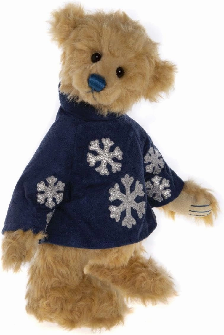 Charlie Bears Silent Night Stuffed Teddy Bear Fully Jointed Collectable Plush Snowflake Sweater