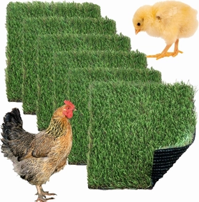 Chickens Nesting Box Pads 6 Pcs Washable Fake Turf Mats Grass Carpet Reusable Hens Nest Boxes Pad Chicken Coop Bedding for Laying Eggs (12 x 12 x 0.78 Inches)