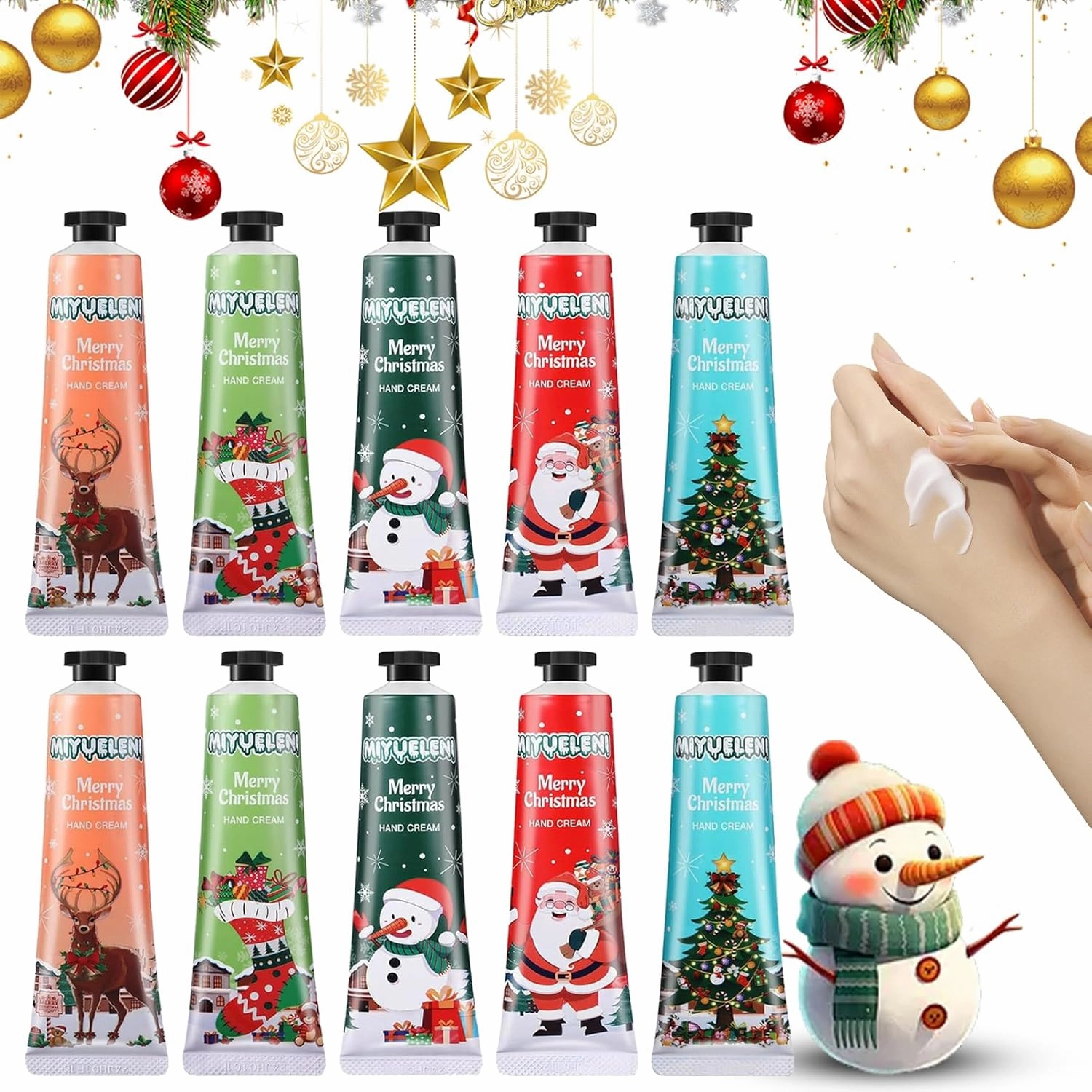 Christmas Gift Set - Hand Cream for Women, Mini Travel Size, Stocking Stuffers for Mom, Girlfriend or Birthday, 10Pc Set - Hand Cream for Women, Mini Travel Size, Stocking Stuffers for Mom