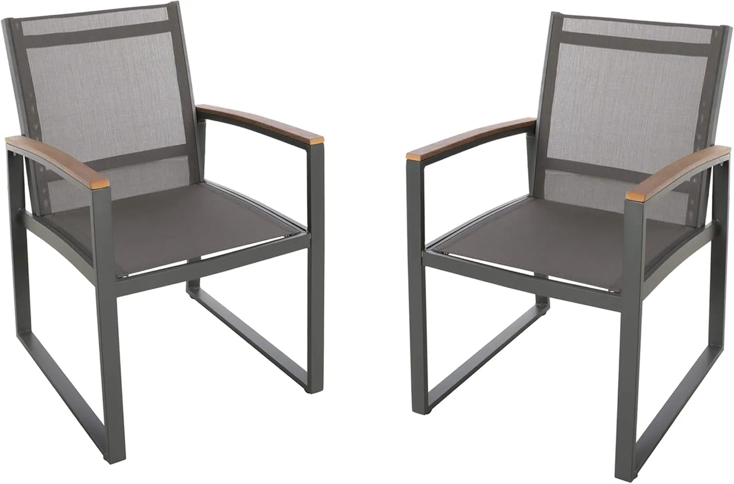 Christopher Knight Home 305235 Aubrey Outdoor Mesh Dining Chairs with Aluminum Frame (Set of 2), Gray