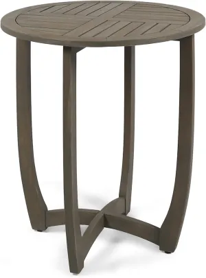 Christopher Knight Home Andria Outdoor Acacia Wood Bistro Table, Gray Finish