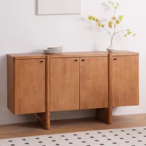 Christopher Knight Home Austen Retro Minimalist Wooden Storage Sideboard, Living Room Cupboard with Shelves, Dining Room/Kitchen Buffet Cabinet, Entryway Display Table, Home Office Credenza, Brown