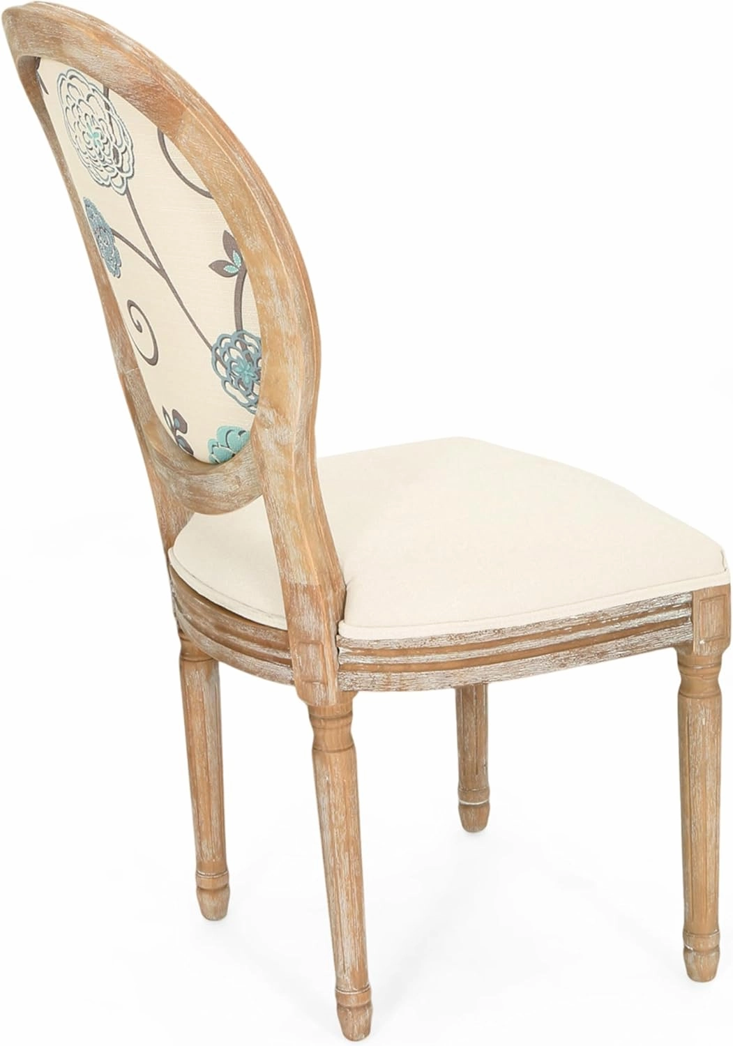 Christopher Knight Home Reed Upholstered Farmhouse Dining Chairs, Blue, White, and Beige (Set of 2)