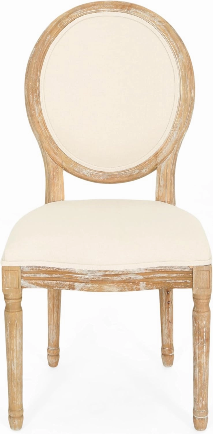 Christopher Knight Home Reed Upholstered Farmhouse Dining Chairs, Blue, White, and Beige (Set of 2)