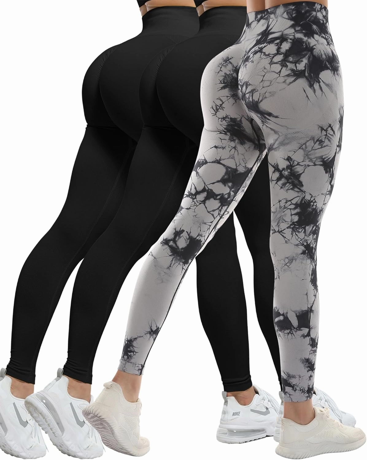 CHRLEISURE 3 Piece Workout Leggings Sets for Women, Gym Scrunch Butt Butt Lifting Seamless Leggings