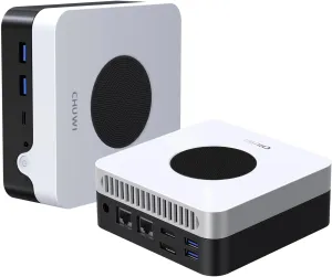 CHUWI LarkBox X Mini PC, Intel N100(3.4GHz,TDP 15W), 512G SSD 12GB LPDDR5, 4K Triple Display, Windows 11 Mini Desktop Computer, USB3.2, WiFi 6, BT5.2,HDMI, 2.5G 1G Dual LAN, VESA