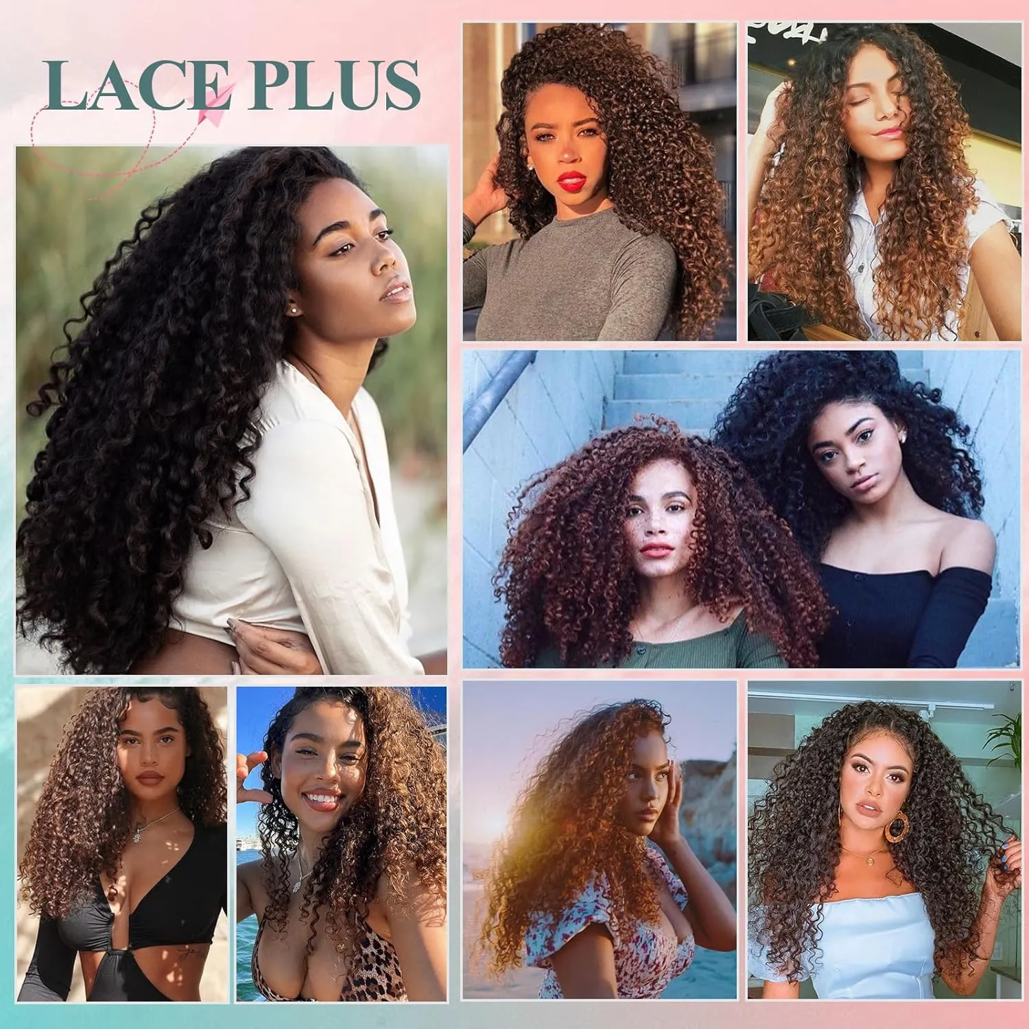 Clip In Curly Hair Extensions - 140G Synthetic hair #99j burgundy Clip In Hair Extensions Natural Thick Jerry For Black Women Hair extensions Hairpieces(T1B/99J# 24 Inch)(Pack of 7)