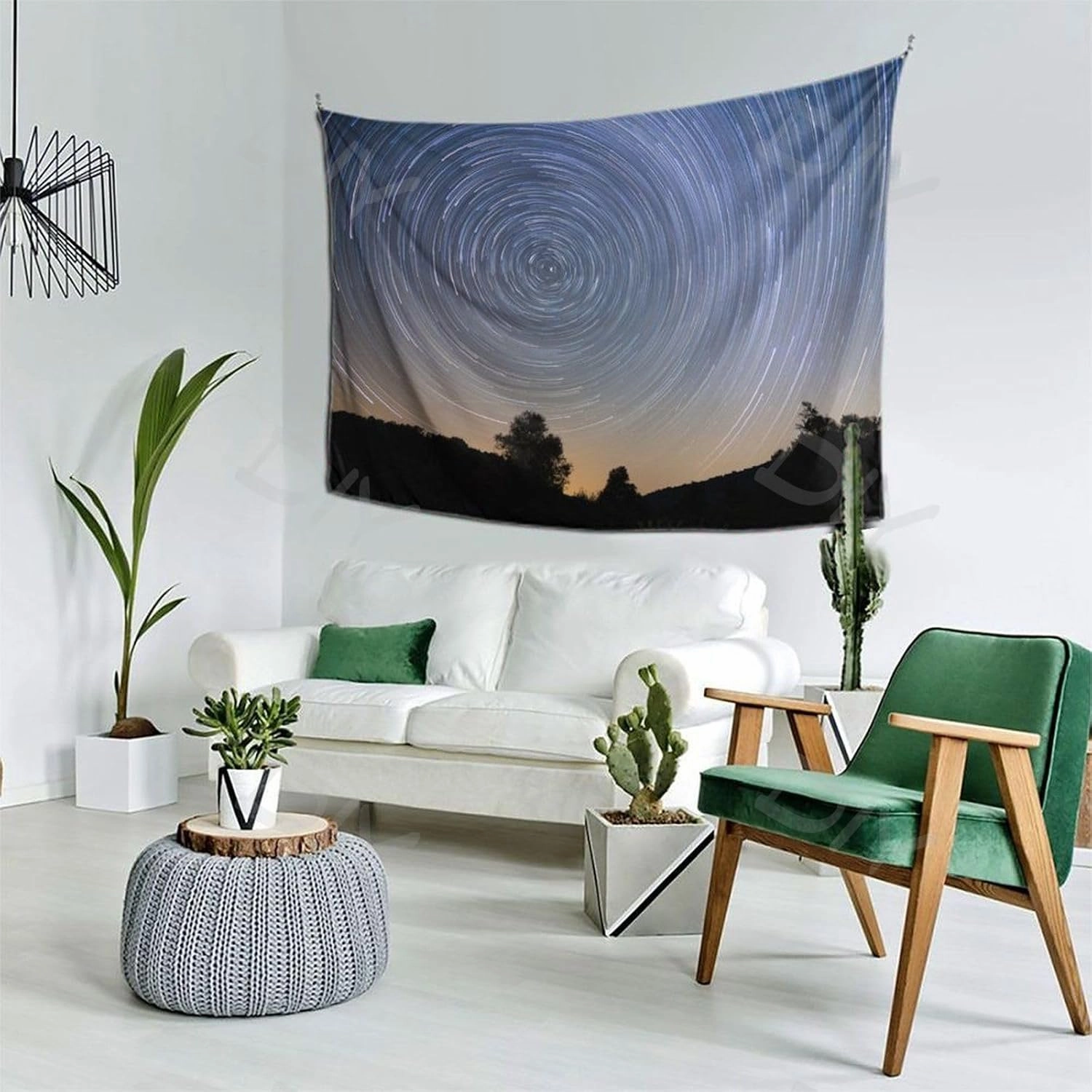 CLSYCYX Star Orbits And Forest Mountain Ranges Wall Tapestry Wall Hanging Decor Wall Art for Bedroom Living Room Dorm Picnic 70x90inch(180x230cm)