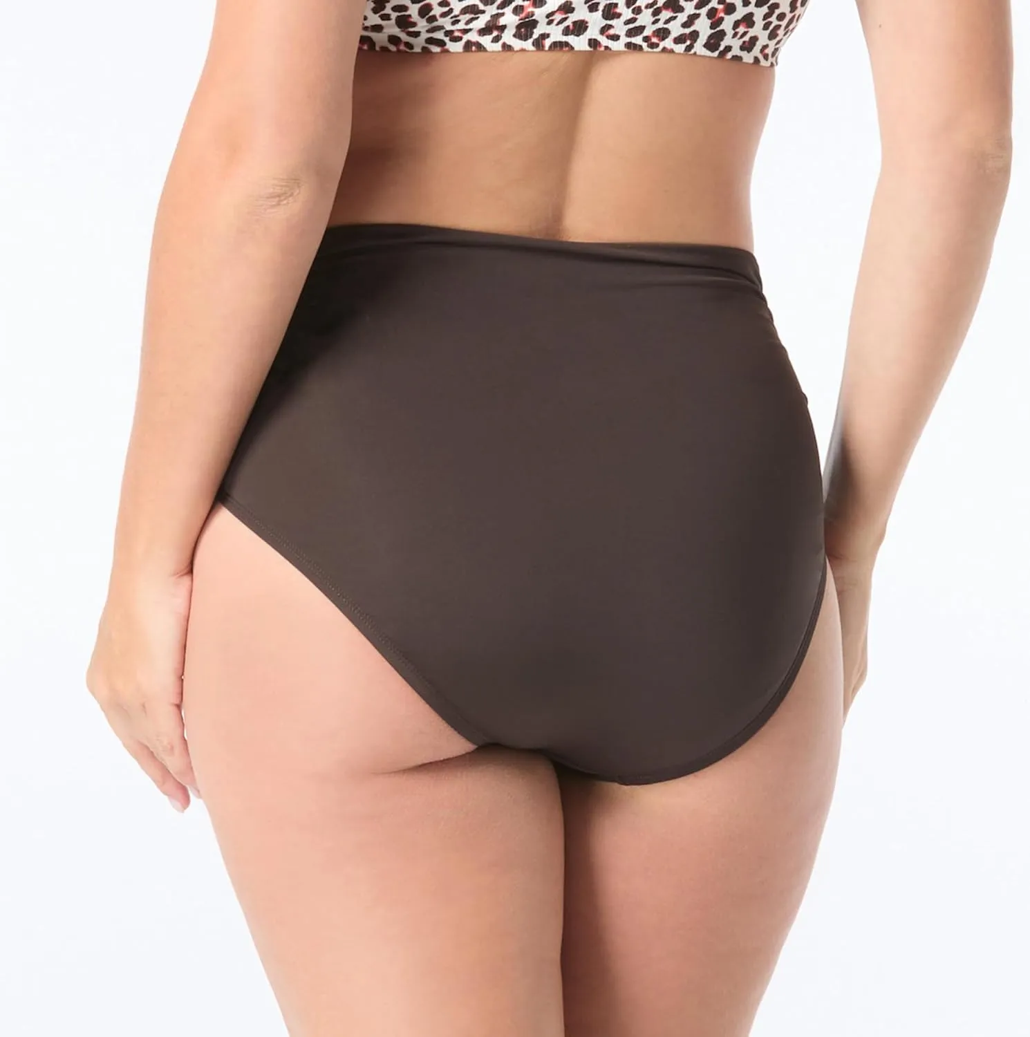 COCO REEF Impulse High Waisted Bikini Bottoms for Women – Full Coverage Swimwear with Mesh Ruching for Flattering Fit