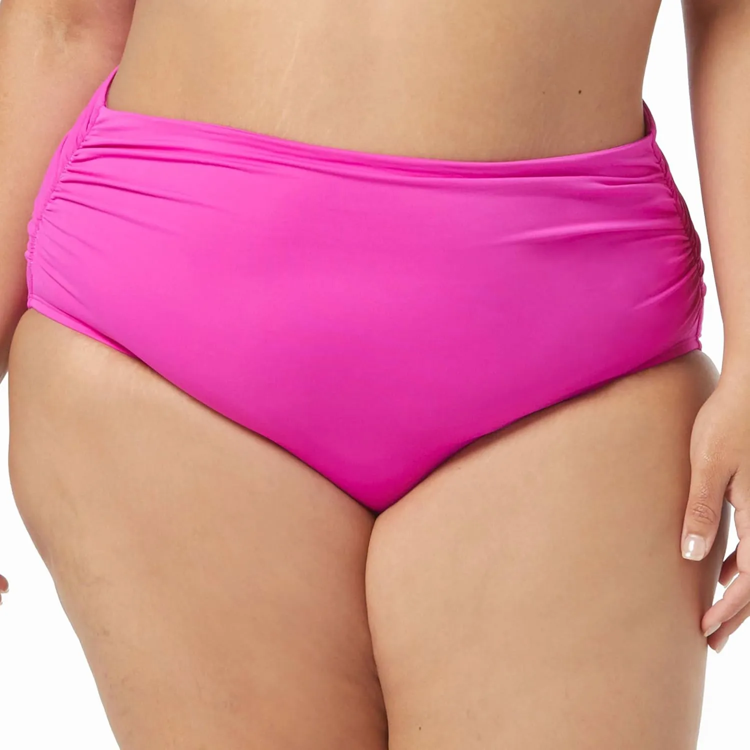 COCO REEF Impulse High Waisted Bikini Bottoms for Women – Full Coverage Swimwear with Mesh Ruching for Flattering Fit