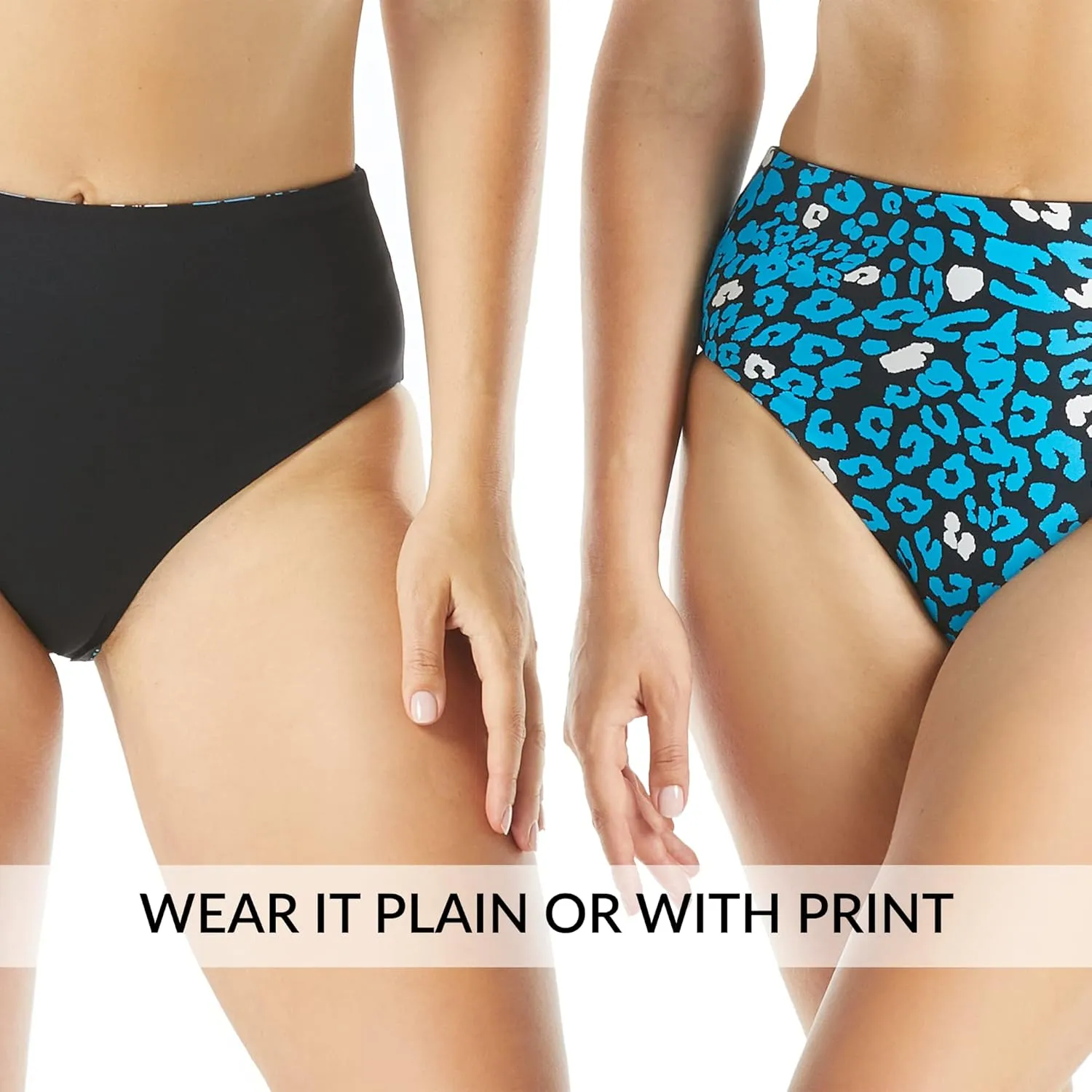 COCO REEF Verso Reversible High Waist Bikini Swim Bottom — Rollover Low Rise Option