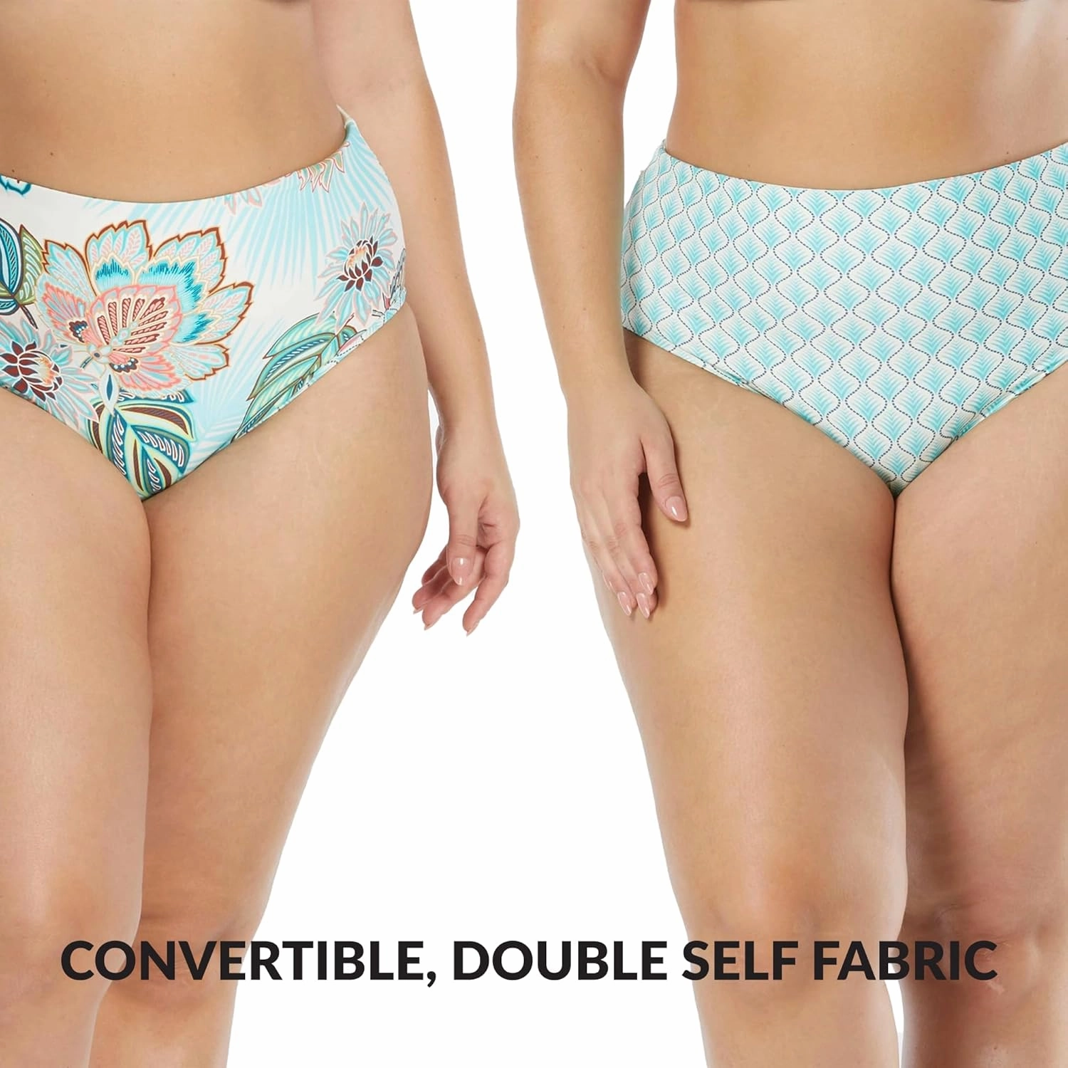 COCO REEF Verso Reversible High Waist Bikini Swim Bottom — Rollover Low Rise Option