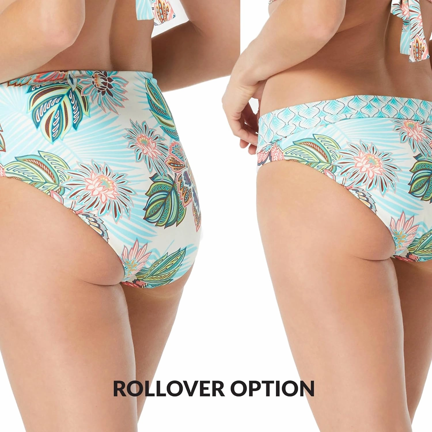 COCO REEF Verso Reversible High Waist Bikini Swim Bottom — Rollover Low Rise Option