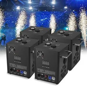 Cold Spark Machine 700W 4PCS Sparkler Fountain with Remote & DMX512 3CH Control, 6–19ft Height Adjustable, Safe & Reusablefor Wedding Party Event Church DJ Show Performance（Not Include Material）