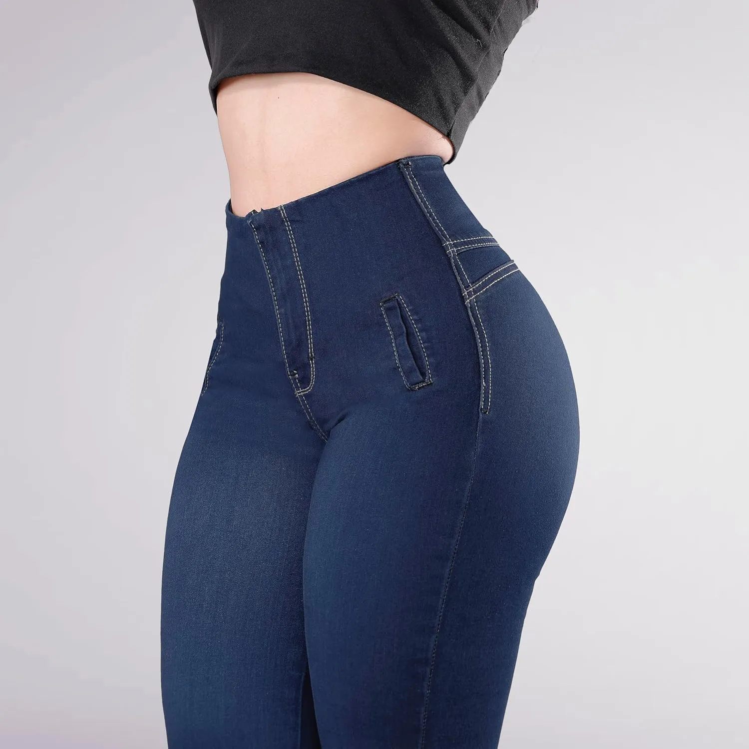Colombian Stretch Denim Jeans: Butt-Lifting and Lipo High Compression Jeans