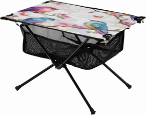 Colorful Birds Portable Folding Camping Table, Compact Lightweight Beach Table with Carrying Bag for Outdoor Picnics, BBQs, Camp