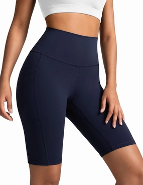 Colorfulkoala Women's High Waisted Biker Shorts with Pockets 8" /10" Inseam Workout Yoga Shorts Running Tights