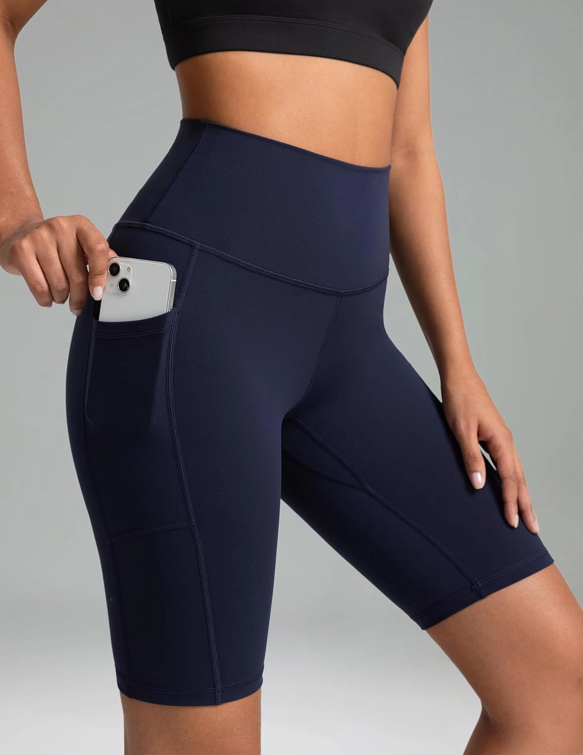 Colorfulkoala Women's High Waisted Biker Shorts with Pockets 8" /10" Inseam Workout Yoga Shorts Running Tights