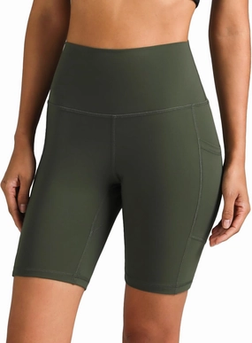 Colorfulkoala Women's High Waisted Biker Shorts with Pockets 8" /10" Inseam Workout Yoga Shorts Running Tights