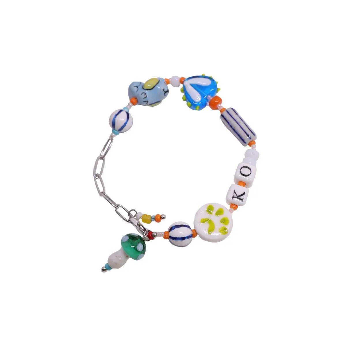Colourful Ceramic Beaded Alphabet Bracelet Fun Cute Girly Multicolor Fashion