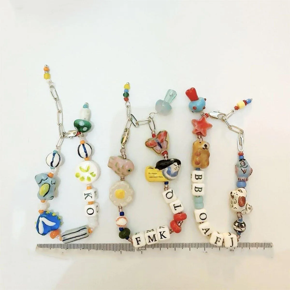 Colourful Ceramic Beaded Alphabet Bracelet Fun Cute Girly Multicolor Fashion