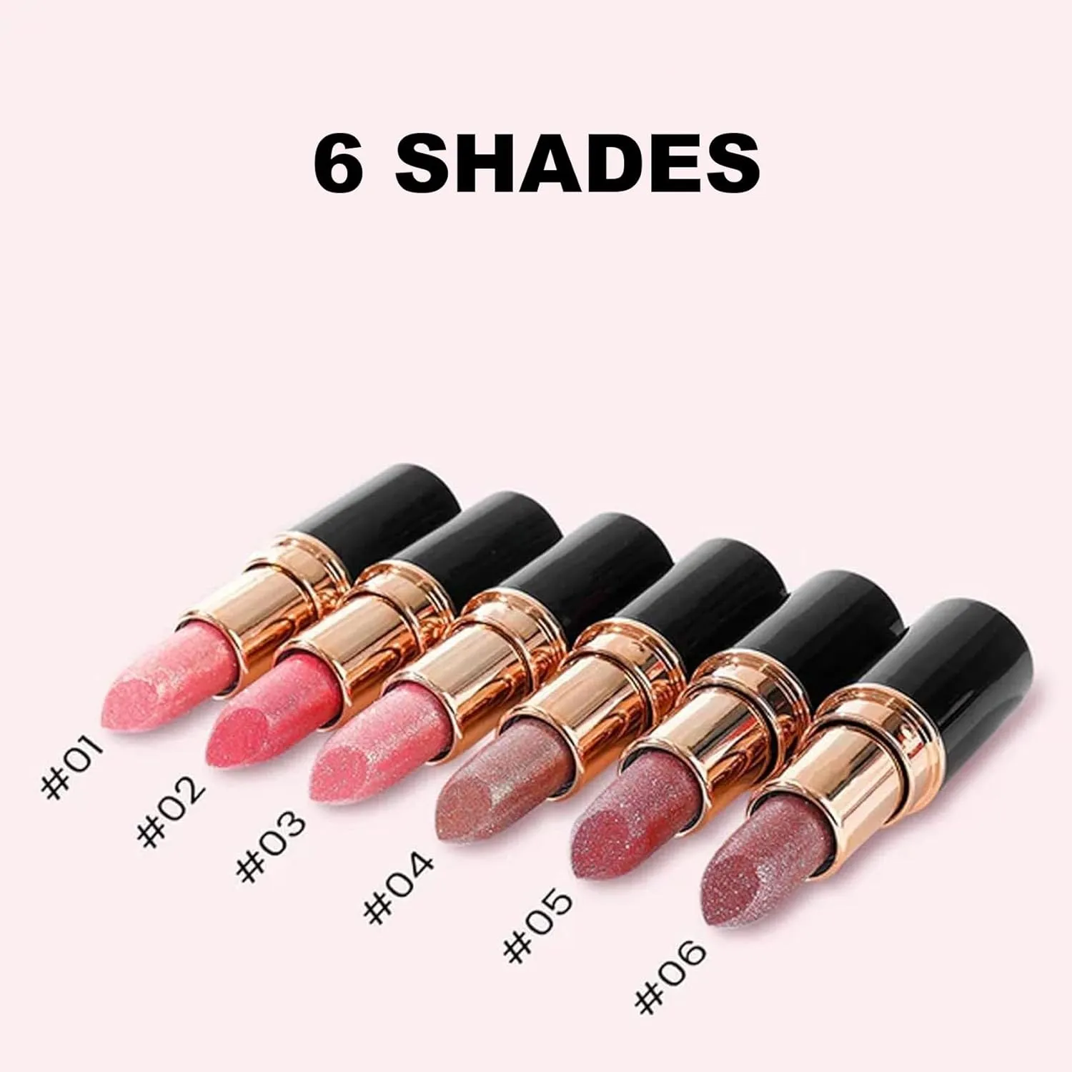 Comparison Diamond Lip Gloss Glitter Lipstick Waterproof, Diamond Glitter Lipstick, Non-Stick Plumping Shiny Matte Metallic Lipsticks for Women (03#,04#)