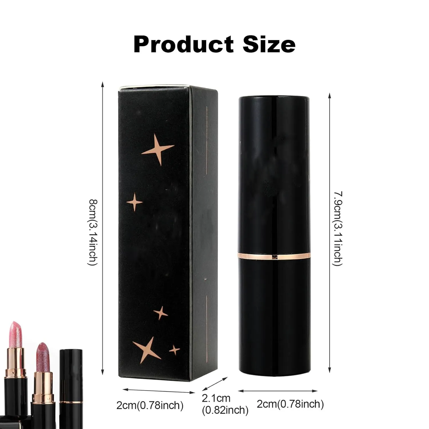 Comparison Diamond Lip Gloss Glitter Lipstick Waterproof, Diamond Glitter Lipstick, Non-Stick Plumping Shiny Matte Metallic Lipsticks for Women (03#,04#)