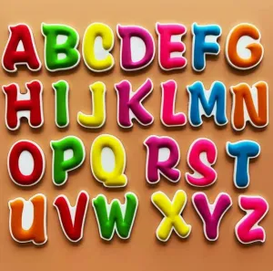 Creative Cartoon Soft Glue Refrigerator Stickers Magnetic Stickers, Personality Cute car Fruit Animals Blackboard whiteboard Children's Early Education Stickers (English Alphabet, a Set of 26 Pieces)