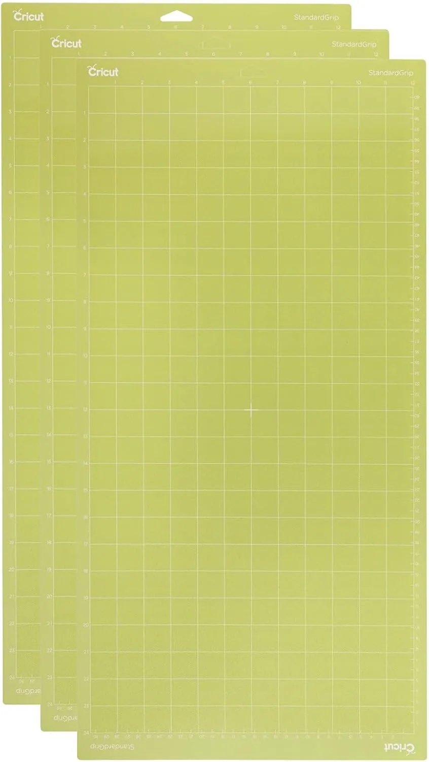 Cricut StandardGrip Machine Mats 12in x 24in, Reusable Cutting Mats for Crafts with Protective Film, Use with Cardstock, Vinyl and More, Compatible with Cricut Explore & Maker, (Green, 3 Count)